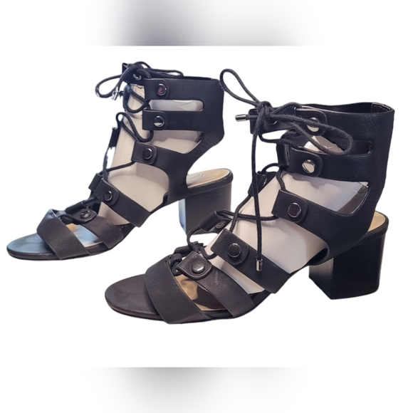 Simply Vera Vera Wang Sandals Back Gladiator Chunky Heel - Picture 5 of 16